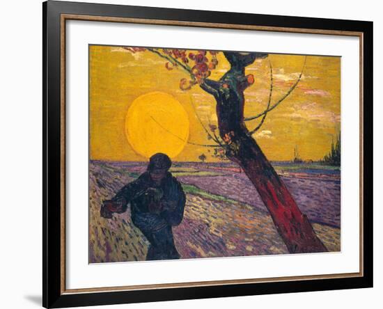 The Sower at Sunset, 1888-Vincent van Gogh-Framed Giclee Print