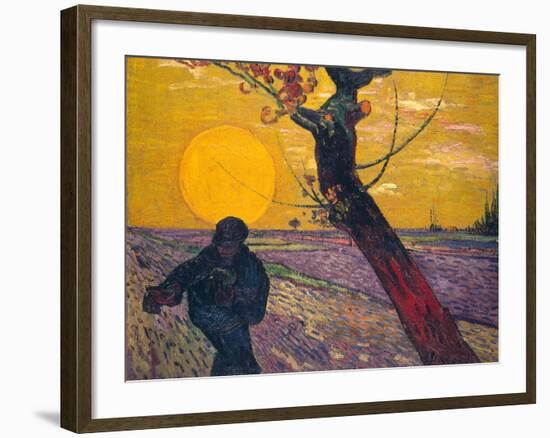 The Sower at Sunset, 1888-Vincent van Gogh-Framed Giclee Print