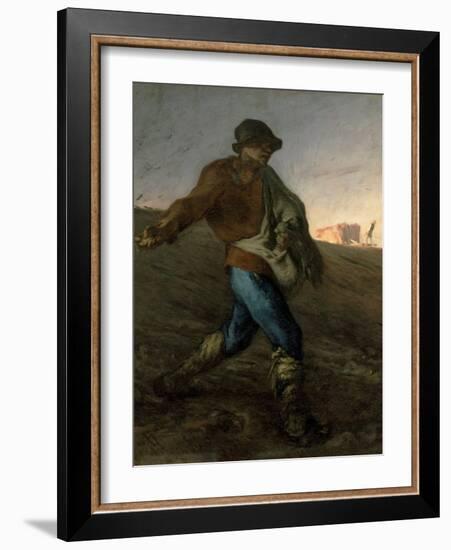 The Sower by Jean-Fran§Ois Millet-Jean-François Millet-Framed Giclee Print