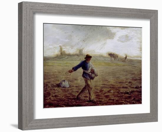 The Sower, C.1865-Jean-François Millet-Framed Giclee Print