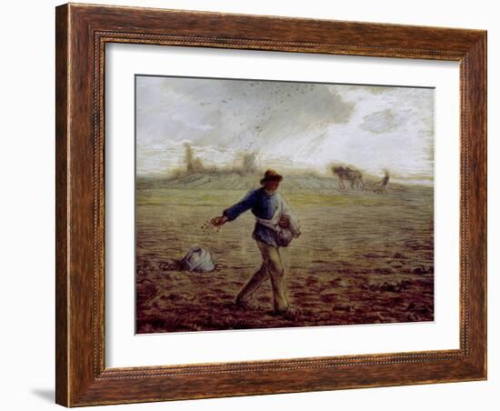 The Sower, C.1865-Jean-François Millet-Framed Giclee Print