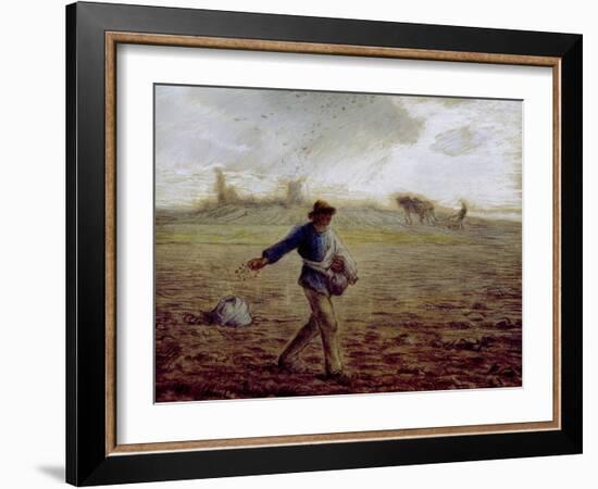 The Sower, C.1865-Jean-François Millet-Framed Giclee Print