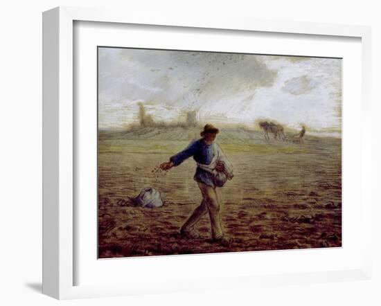 The Sower, C.1865-Jean-François Millet-Framed Giclee Print