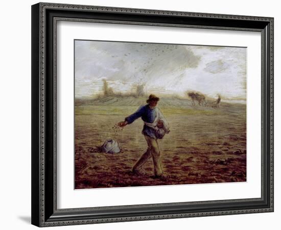 The Sower, C.1865-Jean-François Millet-Framed Giclee Print