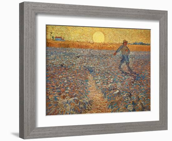The sower. Oil on canvas.-Vincent van Gogh-Framed Giclee Print