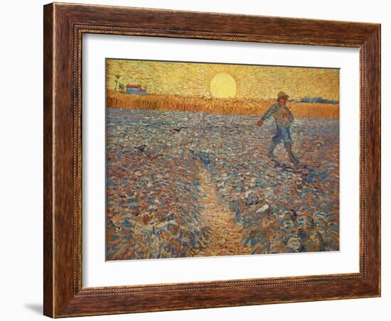 The sower. Oil on canvas.-Vincent van Gogh-Framed Giclee Print