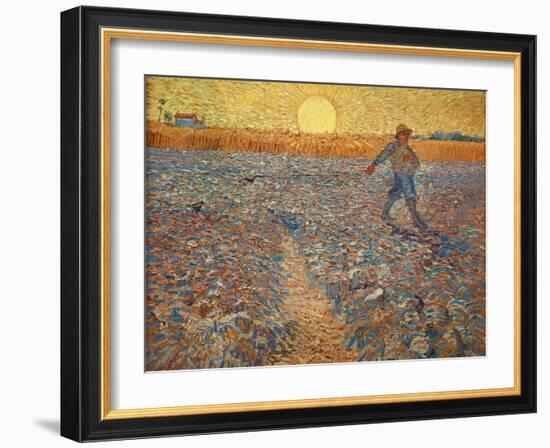 The sower. Oil on canvas.-Vincent van Gogh-Framed Giclee Print