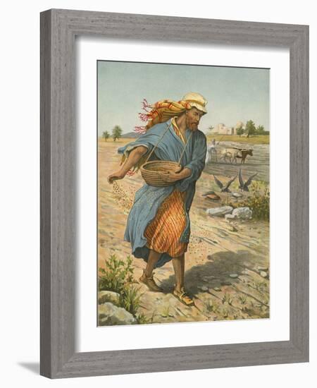 The Sower Sowing the Seed-English School-Framed Giclee Print