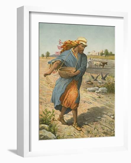 The Sower Sowing the Seed-English School-Framed Giclee Print