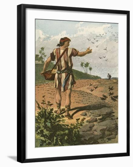 The Sower-English School-Framed Giclee Print