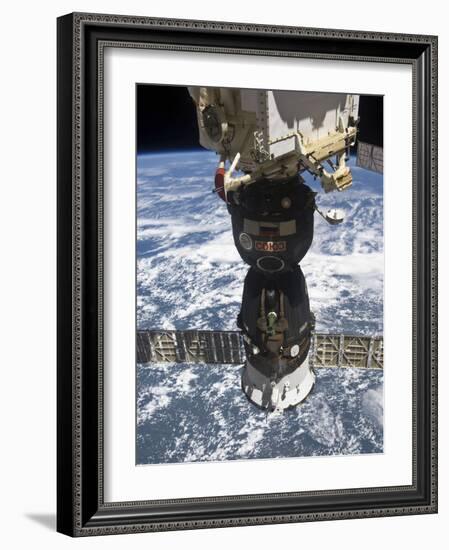 The Soyuz TMA-19 Spacecraft Docked to the Rassvet Mini-Research Module 1-Stocktrek Images-Framed Photographic Print