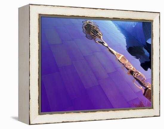 The Space Needle Reflected in the Experience Music Project Building, Seattle, Washington, USA-William Sutton-Framed Premier Image Canvas