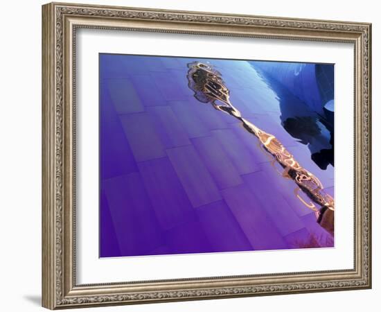 The Space Needle Reflected in the Experience Music Project Building, Seattle, Washington, USA-William Sutton-Framed Photographic Print