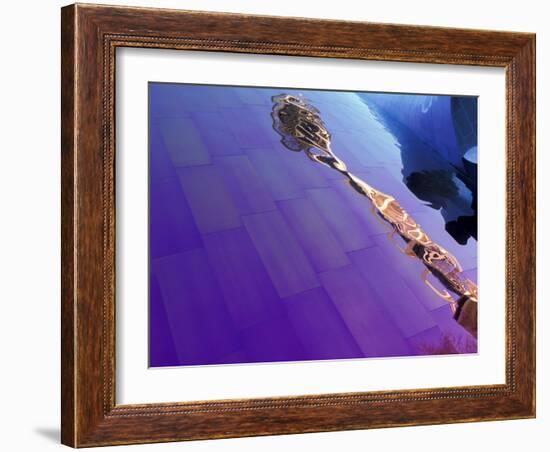 The Space Needle Reflected in the Experience Music Project Building, Seattle, Washington, USA-William Sutton-Framed Photographic Print