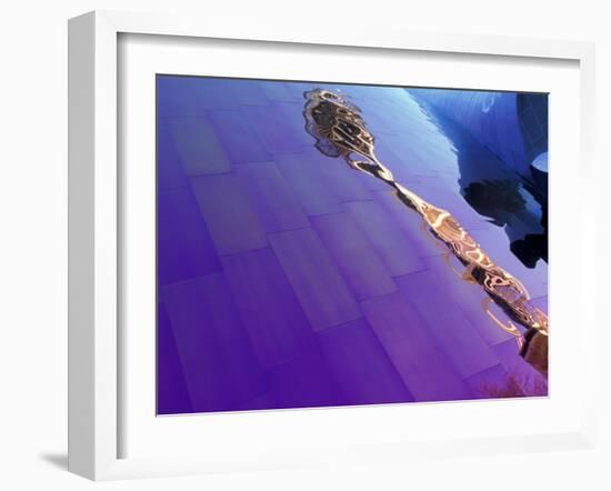 The Space Needle Reflected in the Experience Music Project Building, Seattle, Washington, USA-William Sutton-Framed Photographic Print