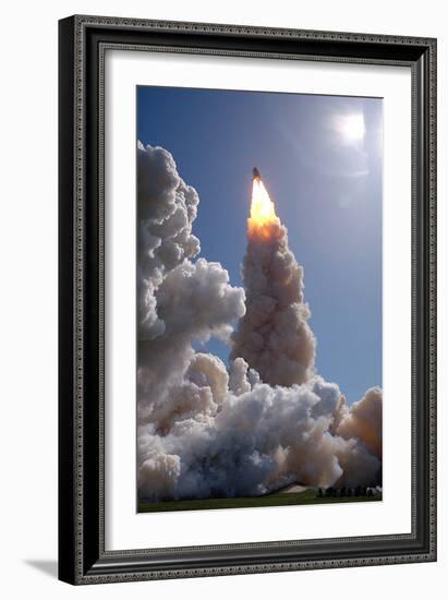 The Space Shuttle Columbia and Her Crew of Six Lifted Off from Pad 39B at 1:09 P.M.-null-Framed Photo