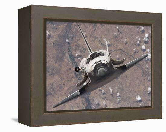 The Space Shuttle Discovery Approaches the International Space Station for Docking-Stocktrek Images-Framed Premier Image Canvas