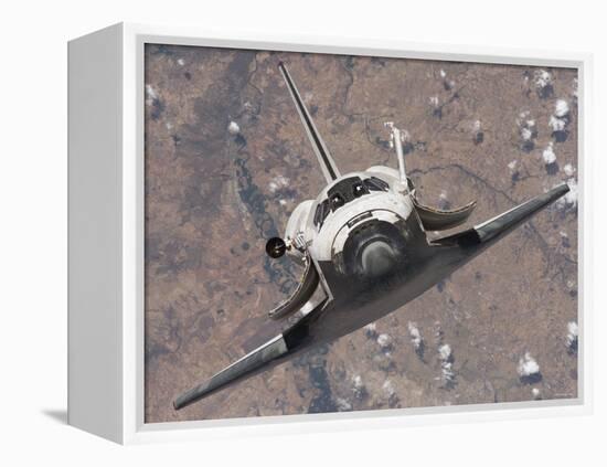 The Space Shuttle Discovery Approaches the International Space Station for Docking-Stocktrek Images-Framed Premier Image Canvas