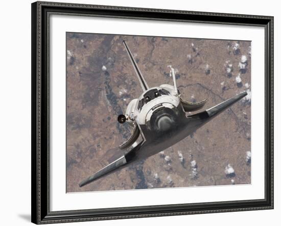 The Space Shuttle Discovery Approaches the International Space Station for Docking-Stocktrek Images-Framed Photographic Print