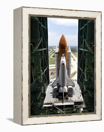 The Space Shuttle Discovery Begins Its Six Hour Trek from the Vehicle Assembly Building-null-Framed Premier Image Canvas