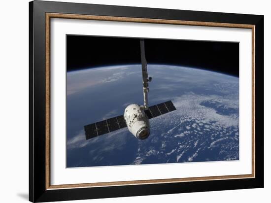 The Spacex Dragon Cargo Craft Prior to Being Released by the Canadarm2 Robotic Arm-null-Framed Photographic Print