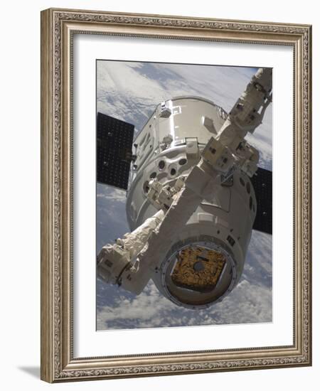 The SpaceX Dragon Commercial Cargo Craft During Grappling Operations with Canadarm2-Stocktrek Images-Framed Photographic Print