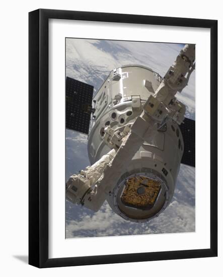 The SpaceX Dragon Commercial Cargo Craft During Grappling Operations with Canadarm2-Stocktrek Images-Framed Photographic Print