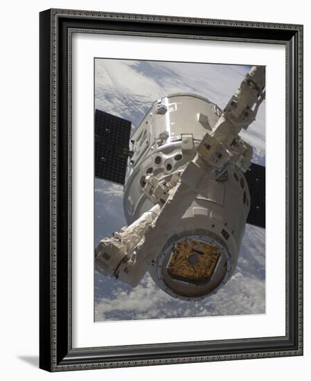 The SpaceX Dragon Commercial Cargo Craft During Grappling Operations with Canadarm2-Stocktrek Images-Framed Photographic Print