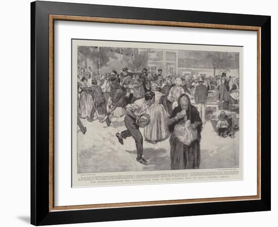 The Spanish-American War, Distributing Food to the Starving Poor at Santa Cristina, Madrid-Frank Craig-Framed Giclee Print