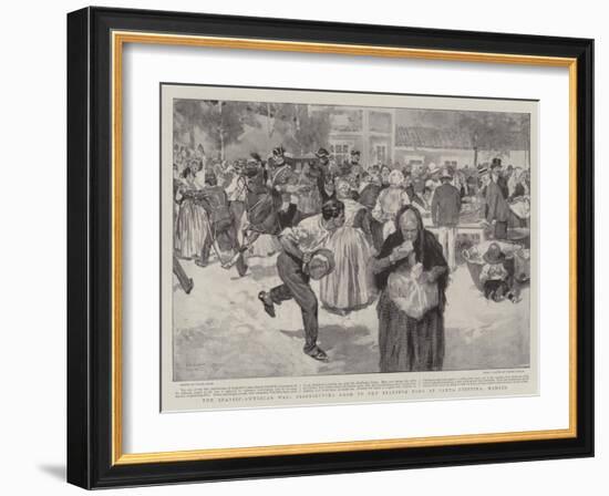 The Spanish-American War, Distributing Food to the Starving Poor at Santa Cristina, Madrid-Frank Craig-Framed Giclee Print