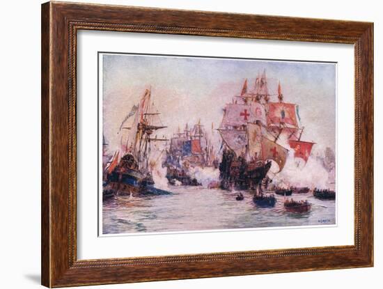 The Spanish Armada 1588, 1915-William Lionel Wyllie-Framed Giclee Print