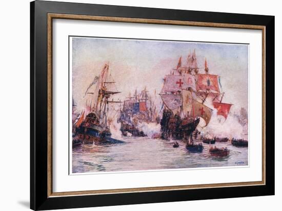 The Spanish Armada 1588, 1915-William Lionel Wyllie-Framed Giclee Print