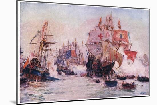 The Spanish Armada 1588, 1915-William Lionel Wyllie-Mounted Giclee Print