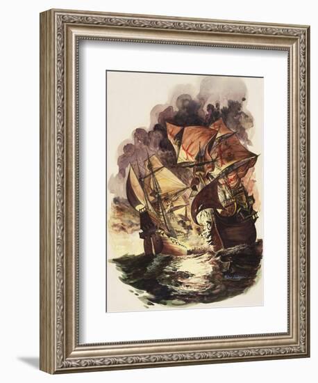 The Spanish Armada, 1588-Peter Jackson-Framed Giclee Print