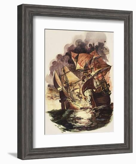 The Spanish Armada, 1588-Peter Jackson-Framed Giclee Print