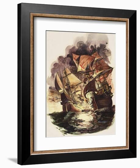 The Spanish Armada, 1588-Peter Jackson-Framed Giclee Print