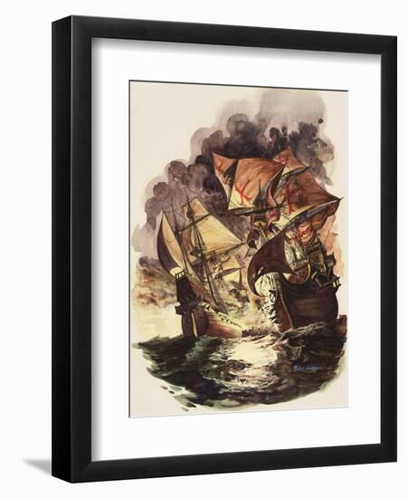 The Spanish Armada, 1588-Peter Jackson-Framed Giclee Print