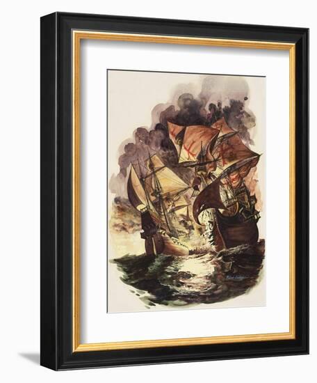 The Spanish Armada, 1588-Peter Jackson-Framed Giclee Print