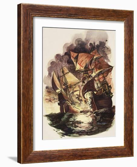 The Spanish Armada, 1588-Peter Jackson-Framed Giclee Print