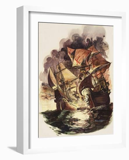 The Spanish Armada, 1588-Peter Jackson-Framed Giclee Print