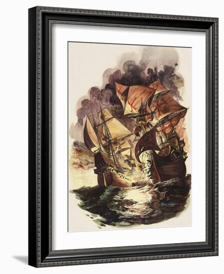 The Spanish Armada, 1588-Peter Jackson-Framed Giclee Print