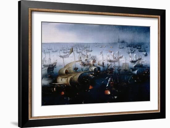 The Spanish Armada Defeated in the English Channel in July 1588-Hendrick van de Sande Bakhuyzen-Framed Giclee Print