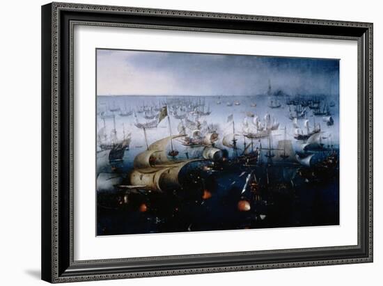 The Spanish Armada Defeated in the English Channel in July 1588-Hendrick van de Sande Bakhuyzen-Framed Giclee Print