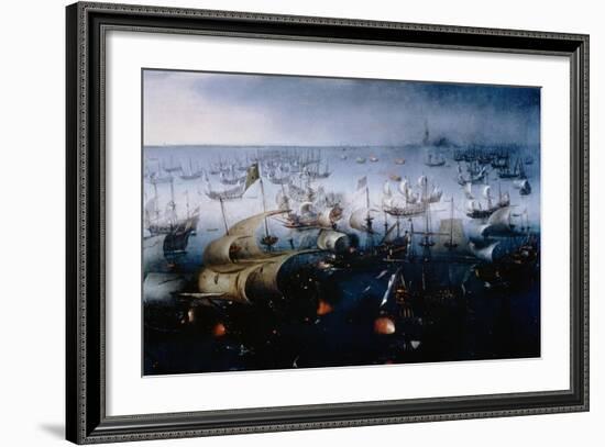 The Spanish Armada Defeated in the English Channel in July 1588-Hendrick van de Sande Bakhuyzen-Framed Giclee Print