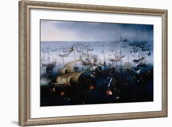 The Spanish Armada Defeated in the English Channel in July 1588-Hendrick van de Sande Bakhuyzen-Framed Giclee Print