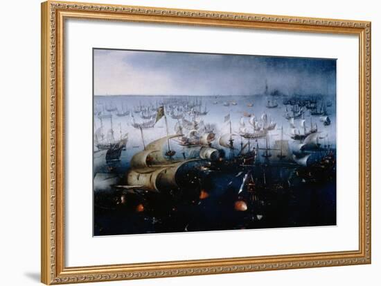 The Spanish Armada Defeated in the English Channel in July 1588-Hendrick van de Sande Bakhuyzen-Framed Giclee Print