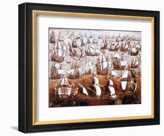 The Spanish Armada Which Threatened England in July 1588-null-Framed Giclee Print