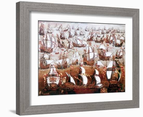 The Spanish Armada Which Threatened England in July 1588-null-Framed Giclee Print