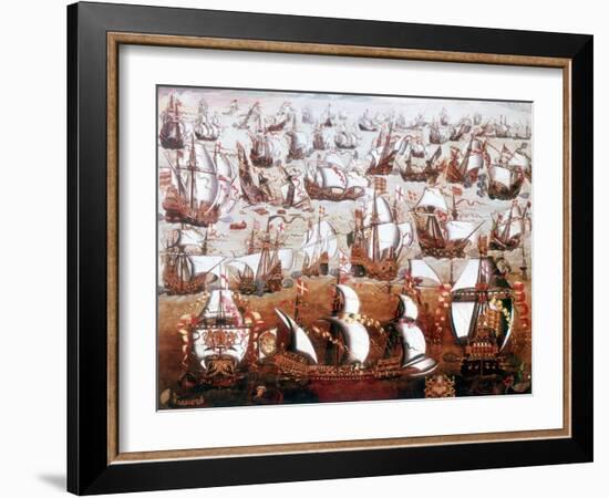 The Spanish Armada Which Threatened England in July 1588-null-Framed Giclee Print