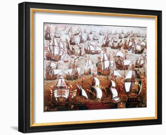 The Spanish Armada Which Threatened England in July 1588-null-Framed Giclee Print